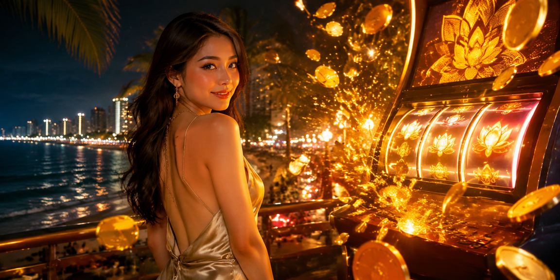 Không gian chợ đêm Nha Trang với trò chơi slot trên mobile